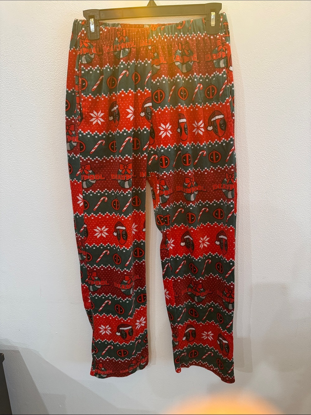 Men's Marvel Deadpool Christmas Ornament Pajama Pant size Small